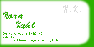 nora kuhl business card